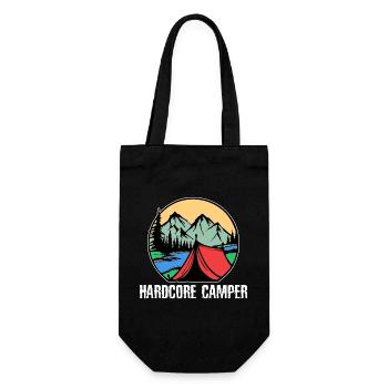 Mountains, Campers, Camping, Camping, Statement, Nature, Holidays - Gift Bag for Bottles - black - Front