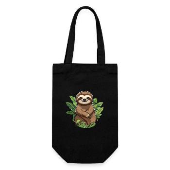 Sloth Cute Cartoon Kawaii Watercolor Animal Pet - Gift Bag for Bottles - black - Front