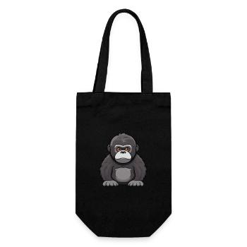 Gorilla Cute Cartoon Kawaii Watercolor Animal Pet - Gift Bag for Bottles - black - Front