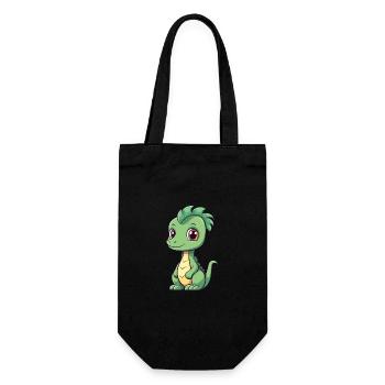 Dragon Cute Cartoon Kawaii Watercolor Animal Pet - Gift Bag for Bottles - black - Front