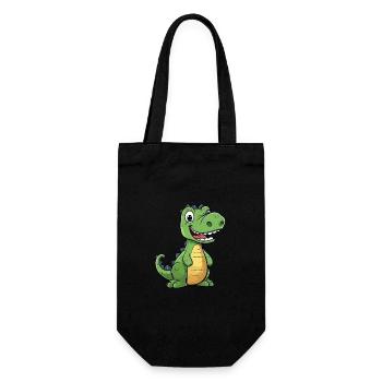 Krokodil Niedliche Karikatur Kawaii Aquarell Tier P - Geschenkbeutel für Flaschen - Schwarz - Vorne