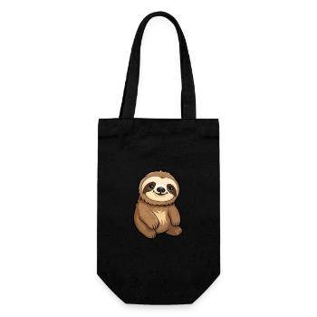 Sloth Cute Cartoon Kawaii Watercolor Animal Pet - Gift Bag for Bottles - black - Front