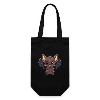 Fledermaus niedliche Karikatur Kawaii Aquarell Tier Haustier - Geschenkbeutel für Flaschen - Schwarz - Vorne