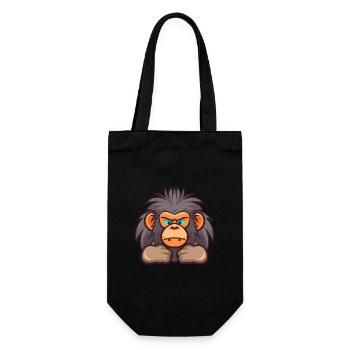 Baboon Cute Cartoon Kawaii Watercolor Animal Pet - Gift Bag for Bottles - black - Front