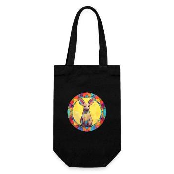 Aardvark vitrail coloré dessin animé Kawaii Ani - Sac à bouteille - noir - Devant