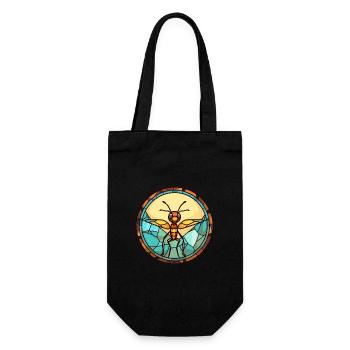 Ant Stained Glass Colorful Cartoon Kawaii Animal - Gift Bag for Bottles - black - Front