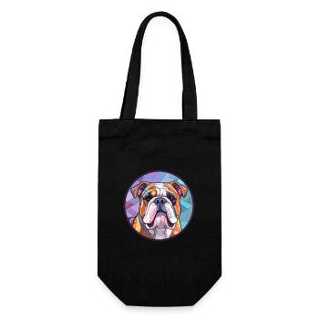 Bulldogge Hund Bunte Karikatur Kawaii - Geschenkbeutel für Flaschen - Schwarz - Vorne