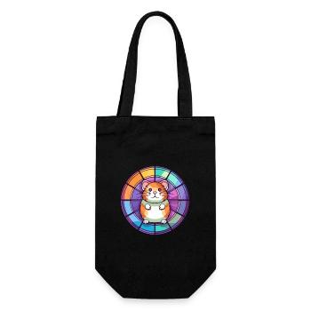 Hamster Bunte Karikatur Kawaii Anim - Geschenkbeutel für Flaschen - Schwarz - Vorne