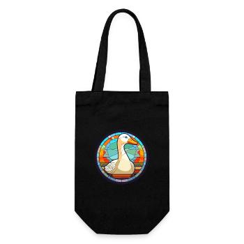 Goose Stained Glass Colorful Cartoon Kawaii Animal - Gift Bag for Bottles - black - Front