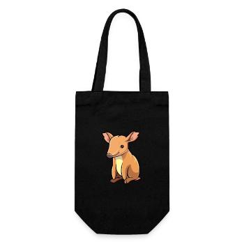 Aardvark Mignon Dessin Animé Kawaii Aquarelle Animal De Compagnie - Sac à bouteille - noir - Devant