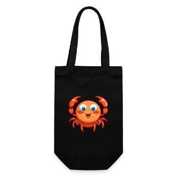 Crab Cute Cartoon Kawaii Watercolor Animal Pet - Gift Bag for Bottles - black - Front