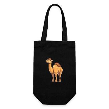 Camel Cute Cartoon Kawaii Watercolor Animal Pet - Gift Bag for Bottles - black - Front