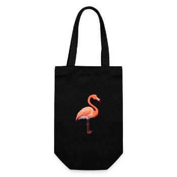 Flamingo Niedliche Karikatur Kawaii Aquarell Tier Haustier - Geschenkbeutel für Flaschen - Schwarz - Vorne