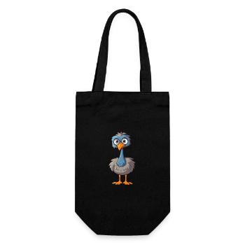 Emu Cute Cartoon Kawaii Watercolor Animal Pet - Gift Bag for Bottles - black - Front