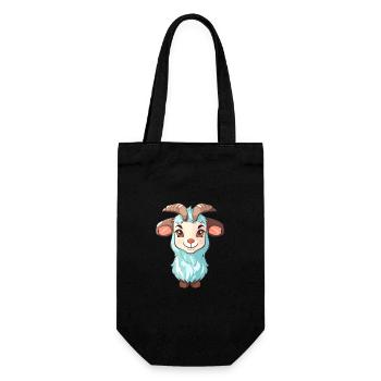 Goat Cute Cartoon Kawaii Watercolor Animal Pet - Gift Bag for Bottles - black - Front