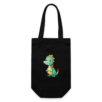 Dragon Mignon Dessin Animé Kawaii Aquarelle Animal De Compagnie - Sac à bouteille - noir - Devant