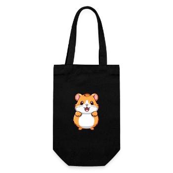 Hamster Niedliche Karikatur Kawaii Aquarell Tier Haustier - Geschenkbeutel für Flaschen - Schwarz - Vorne