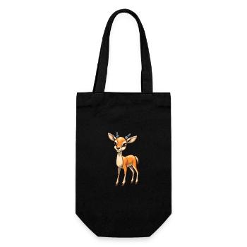 Impala Niedliche Karikatur Kawaii Aquarell Tier Haustier - Geschenkbeutel für Flaschen - Schwarz - Vorne