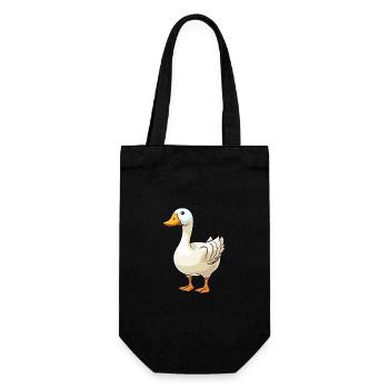 Goose Cute Cartoon Kawaii Watercolor Animal Pet - Gift Bag for Bottles - black - Front