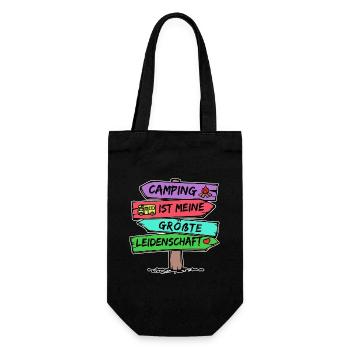 Camping Statement Wanderlust Wanderer Herz Camper - Geschenkbeutel für Flaschen - Schwarz - Vorne