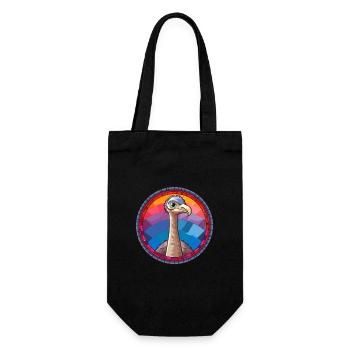 Autruche vitrail coloré dessin animé Kawaii Anim - Sac à bouteille - noir - Devant
