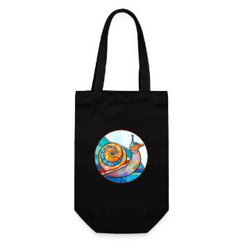 Schnecke Buntglas Bunte Karikatur Kawaii Tier - Geschenkbeutel für Flaschen - Schwarz - Vorne