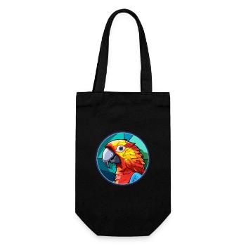 Papagei Buntglas Bunte Karikatur Kawaii Anima - Geschenkbeutel für Flaschen - Schwarz - Vorne