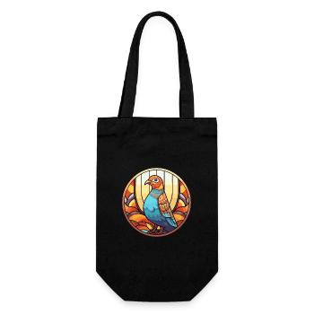Perdrix vitrail coloré dessin animé Kawaii An - Sac à bouteille - noir - Devant