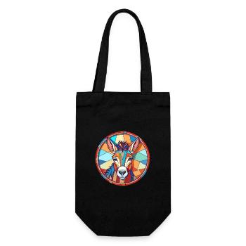 Donkey Stained Glass Colorful Cartoon Kawaii Anima - Gift Bag for Bottles - black - Front