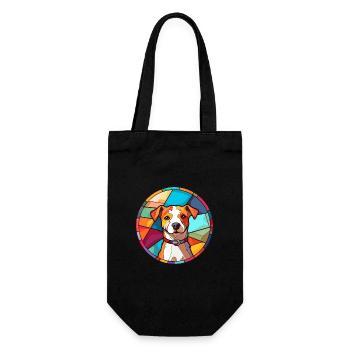Hund Bunte Karikatur Kawaii Tier - Geschenkbeutel für Flaschen - Schwarz - Vorne
