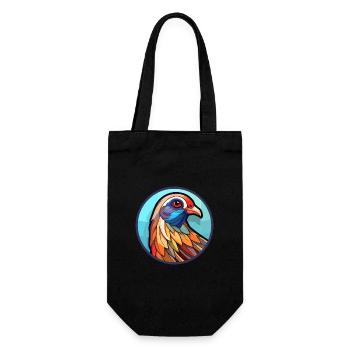 Perdrix vitrail coloré dessin animé Kawaii An - Sac à bouteille - noir - Devant