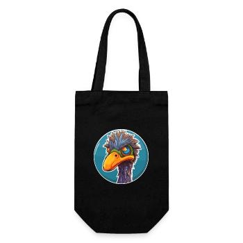 Emu Stained Glass Colorful Cartoon Kawaii Animal - Gift Bag for Bottles - black - Front