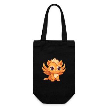 Griffin Mignon Heureux Kawaii Cartoon Clipart Animal - Sac à bouteille - noir - Devant