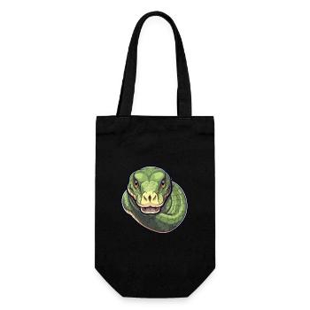 Anaconda Cute Happy Kawaii Cartoon Clipart Animal - Gift Bag for Bottles - black - Front