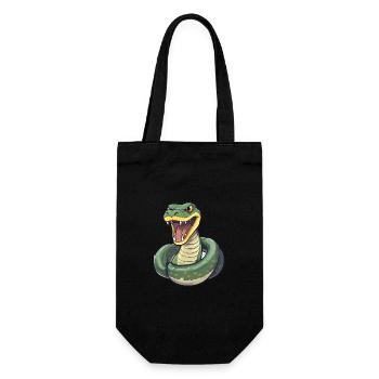 Anaconda Cute Happy Kawaii Cartoon Clipart Animal - Gift Bag for Bottles - black - Front