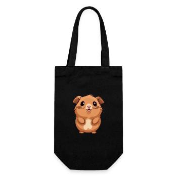 Cochon d’Inde mignon heureux kawaii dessin animé Clipart Anima - Sac à bouteille - noir - Devant