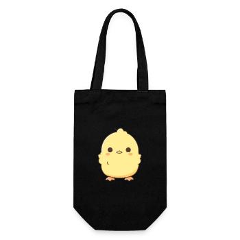 Chicken Cute Happy Kawaii Cartoon Clipart Animal - Gift Bag for Bottles - black - Front
