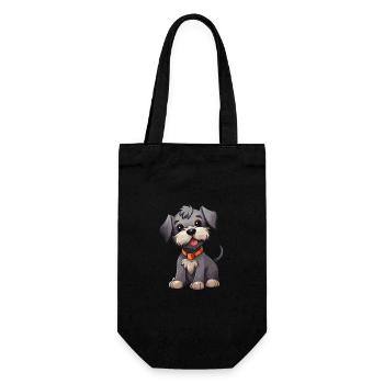 Cesky Terrier Chien Mignon Heureux Kawaii Cartoon Clipar - Sac à bouteille - noir - Devant