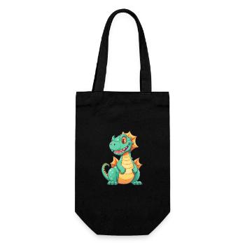 Drache Niedlich Glücklich Kawaii Cartoon Clipart Tier - Geschenkbeutel für Flaschen - Schwarz - Vorne