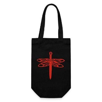 Red Sword and Dragonfly Wings - Gift Bag for Bottles - black - Front