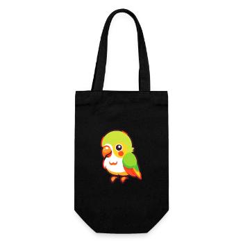 Papagei süßes glückliches Kawaii Cartoon Clipart Tier - Geschenkbeutel für Flaschen - Schwarz - Vorne