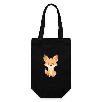 Kojote süßes glückliches Kawaii Cartoon Clipart Tier - Geschenkbeutel für Flaschen - Schwarz - Vorne