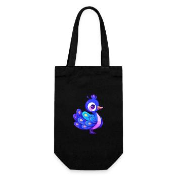 Pfau Niedlich Glücklich Kawaii Cartoon Clipart Tier - Geschenkbeutel für Flaschen - Schwarz - Vorne