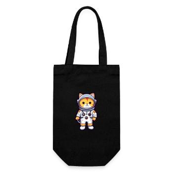 Astronaut Funny Cat Kawaii Cartoon Animal Pet - Gift Bag for Bottles - black - Front