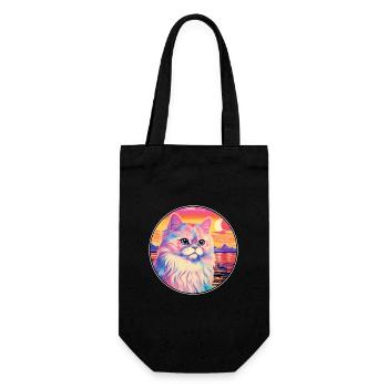 Colorpoint chat persan aquarelle dessin animé Kawaii - Sac à bouteille - noir - Devant
