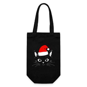 Chat Noël - Sac à bouteille - noir - Devant