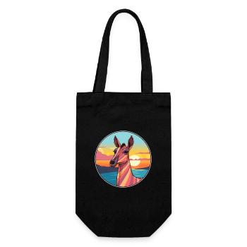 Okapi Colorful Watercolor Cartoon Kawaii Animal - Gift Bag for Bottles - black - Front