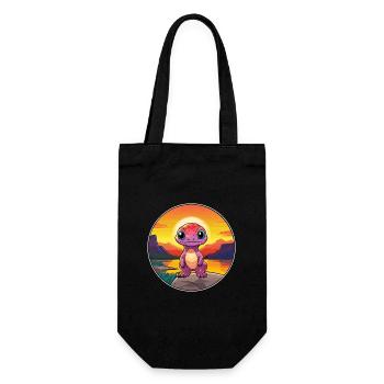 Salamandre Aquarelle Colorée Dessin Animé Kawaii Pet - Sac à bouteille - noir - Devant
