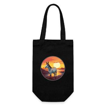 Âne Coloré Aquarelle Dessin Animé Kawaii Animal - Sac à bouteille - noir - Devant