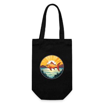 Fish Colorful Watercolor Cartoon Kawaii Animal - Gift Bag for Bottles - black - Front